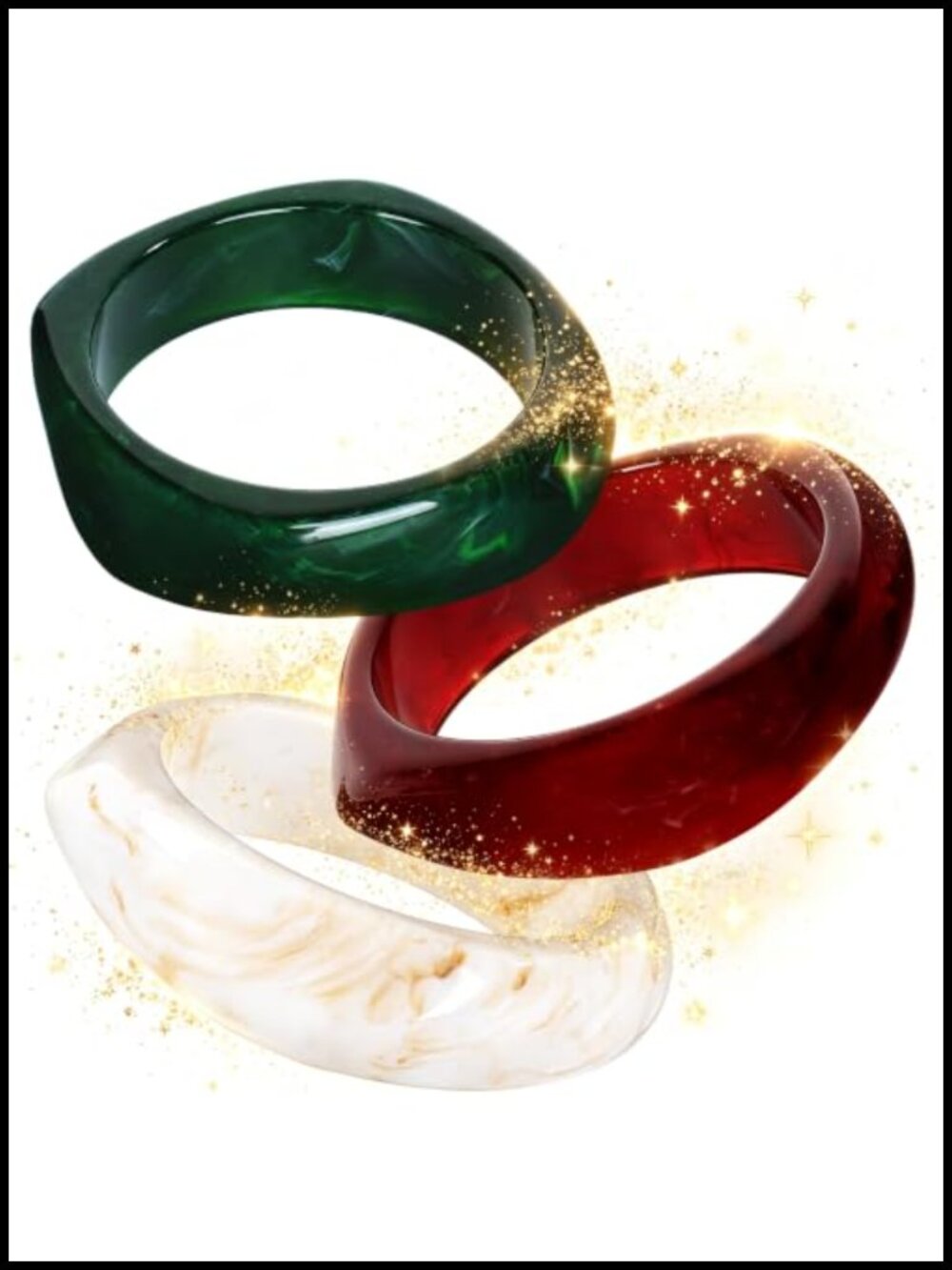 Chunky Resin Bangle Bracelets for Women Stackable Acrylic Jewelry